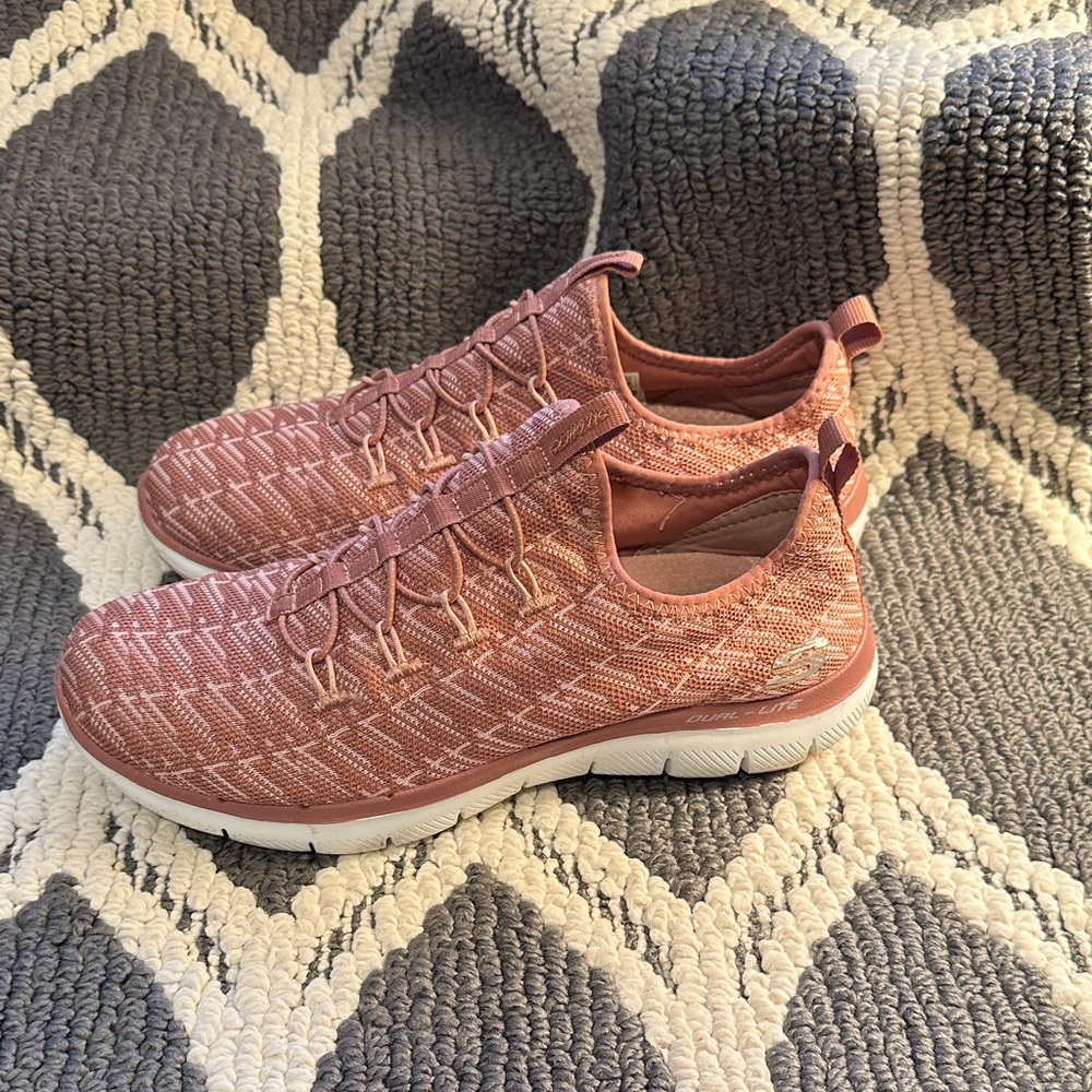 Skechers Women's Pink Knit Sneakers - Picture 3 of 5